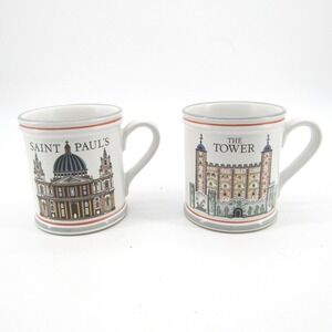 Denby England London Landmarks Mugs Set of 2 Saint Pauls Cathedral Tower London